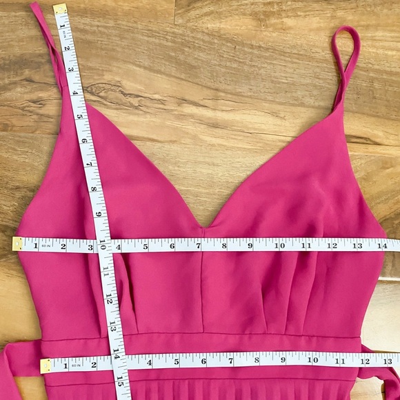 Pleated Pink Maxi Dress Wedding Guest Event Girly Coquette Victorian Baby Shower - Picture 6 of 7